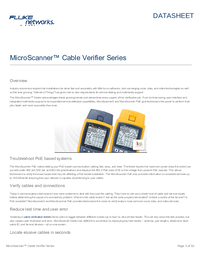 Thumbnail of document Data Sheet - MicroScanner Cable Verifier Series